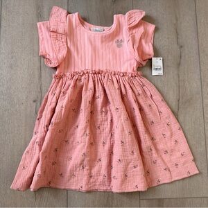 🌶️ NWT Disney Junior Minnie Mouse Pink Ruffled Dress. Size 5T